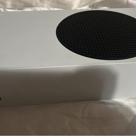 White Gaming Console with Black Vent